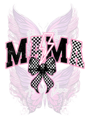 Mama checkered bow Shirt