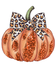 Glitter Pumpkin with Bow Shirt