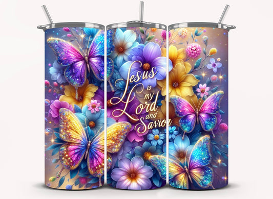 Jesus is Lord Butterfly Tumbler 20oz