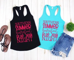 Southern Summer barefoot Blue Jean Night