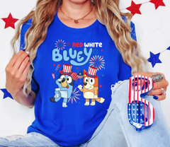 Bluey/Bingo Red White Blue Shirt