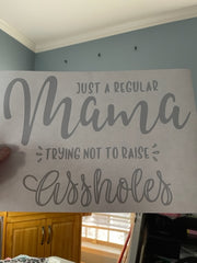 Just A Regular Mama Trying To Not Raise A**holes shirt