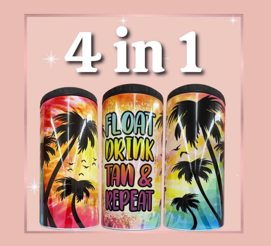 4 in 1 tumbler/cooler - Float Drink Tan & Repeat